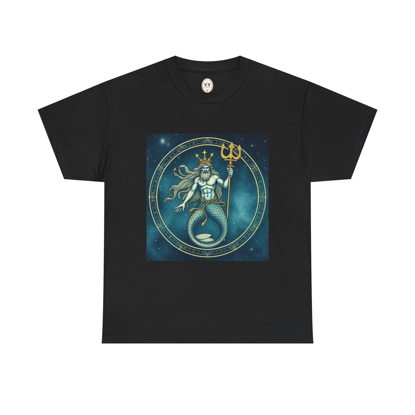Unisex Heavy Cotton T-Shirt, Aquarius God 6v, Zodiac Design