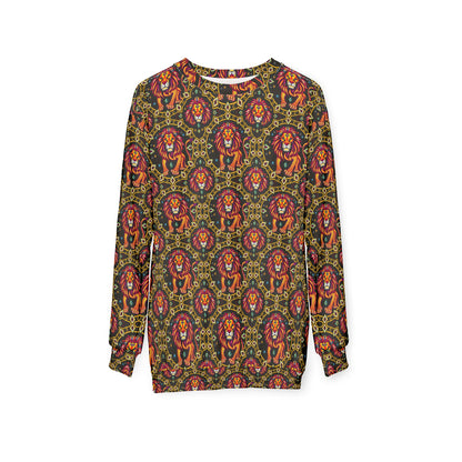 Unisex Sweatshirt (AOP), Leo, Zodiac v2, Jewel Pattern