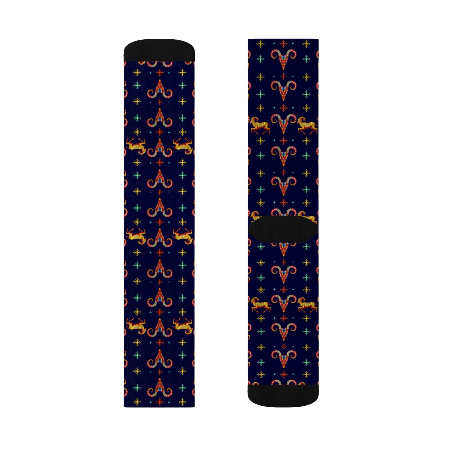 Sublimation Socks, Aries, Zodiac, Jewel Pattern