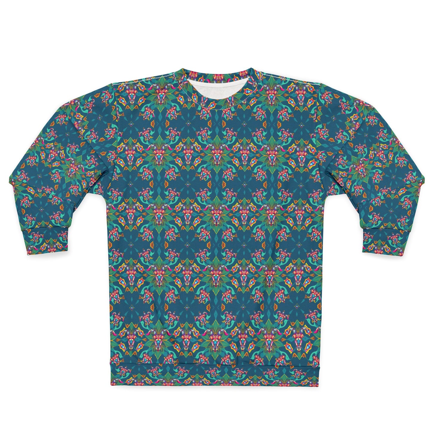 Unisex Sweatshirt (AOP), Taurus, Zodiac v2, Jewel Pattern