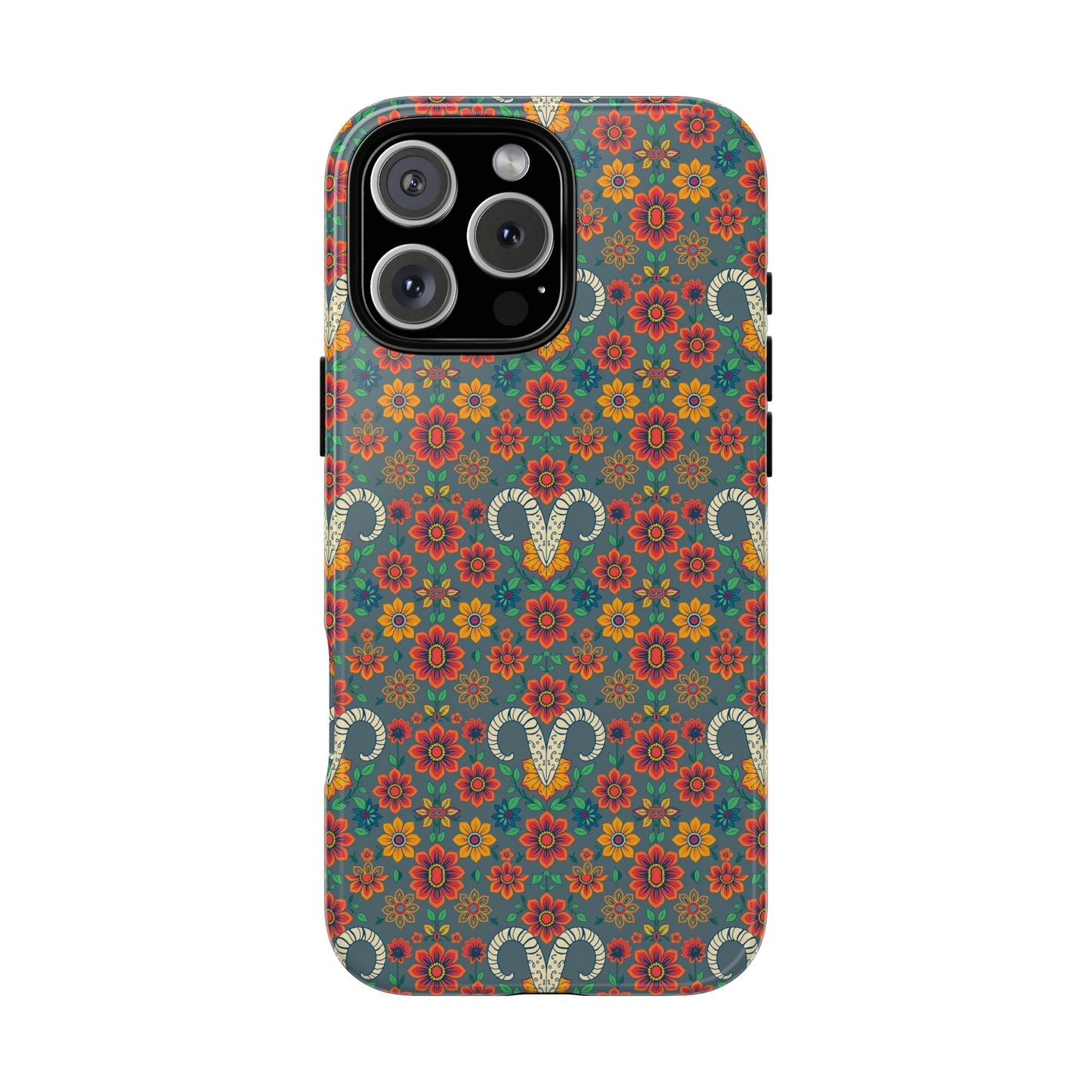 Tough Cases, Aries, Zodiac v3, Flower Pattern