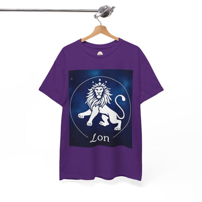 Unisex Heavy Cotton T-Shirt, Space Lion v1, Leo Zodiac Design