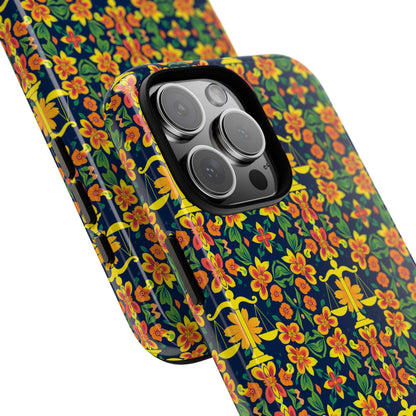 Tough Cases, Libra, Zodiac v3, Flower Pattern