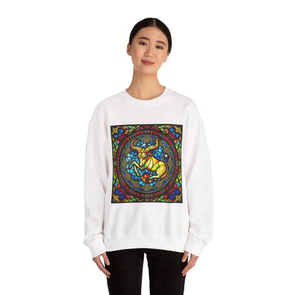 Unisex Heavy Blend™ Crewneck Sweatshirt, Glass, Taurus Zodiac Design