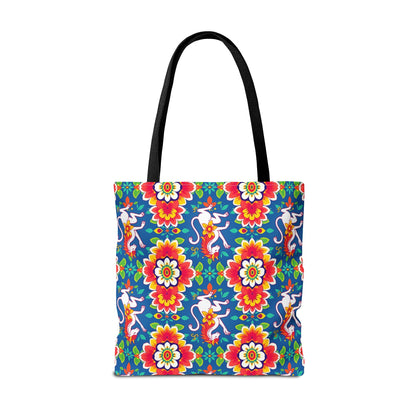 Tote Bag, (AOP), Virgo, Zodiac v2, Flower Pattern