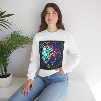 Unisex Heavy Blend™ Crewneck Sweatshirt, Glass, Aquarius Zodiac Design