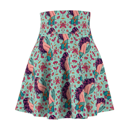 Women's Skater Skirt, (AOP), Pisces, Zodiac v2, Sexy Pattern