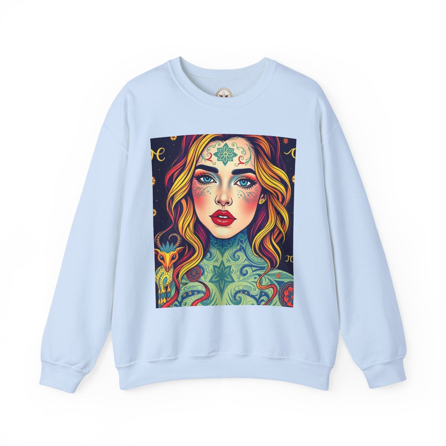 Unisex Heavy Blend™ Crewneck Sweatshirt, Aquarius, Zodiac, Sexy Pattern