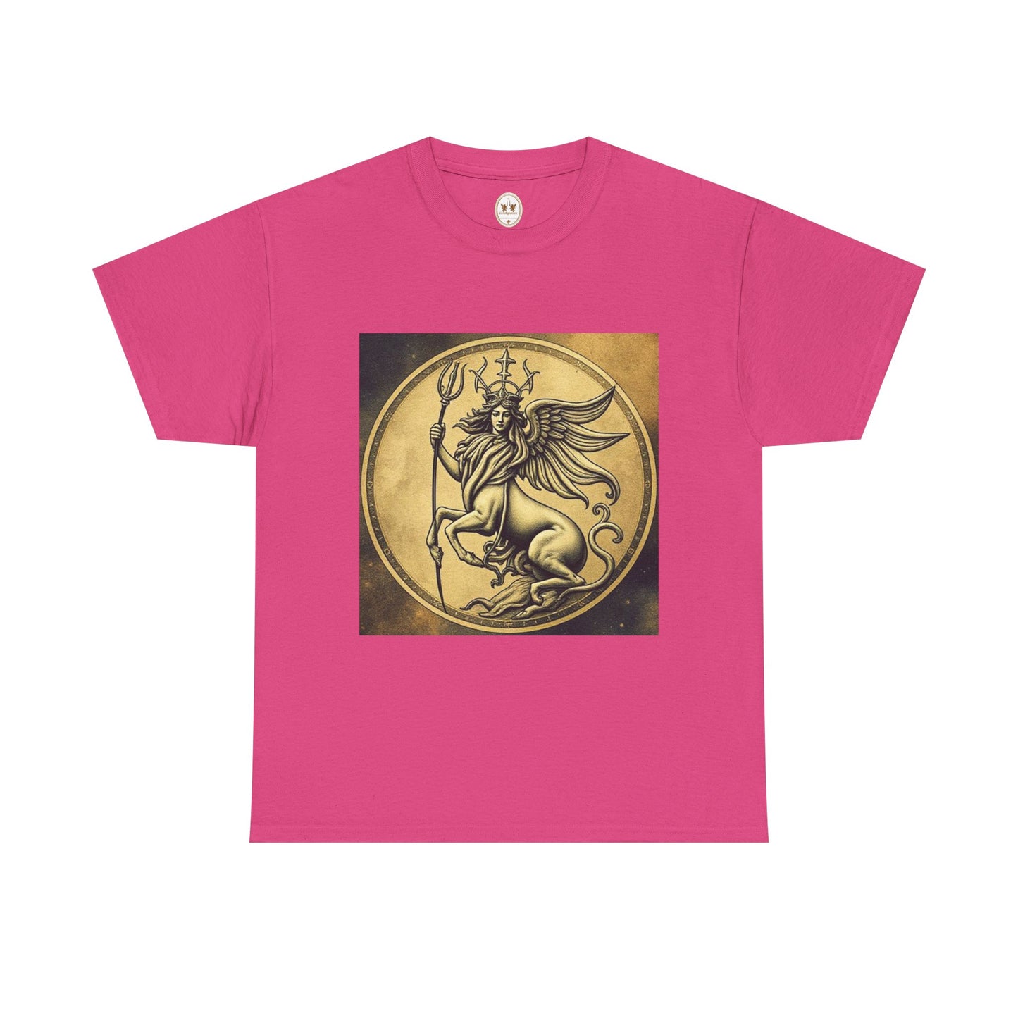 Unisex Heavy Cotton T-Shirt, Animal Angel v1, Virgo Zodiac Design