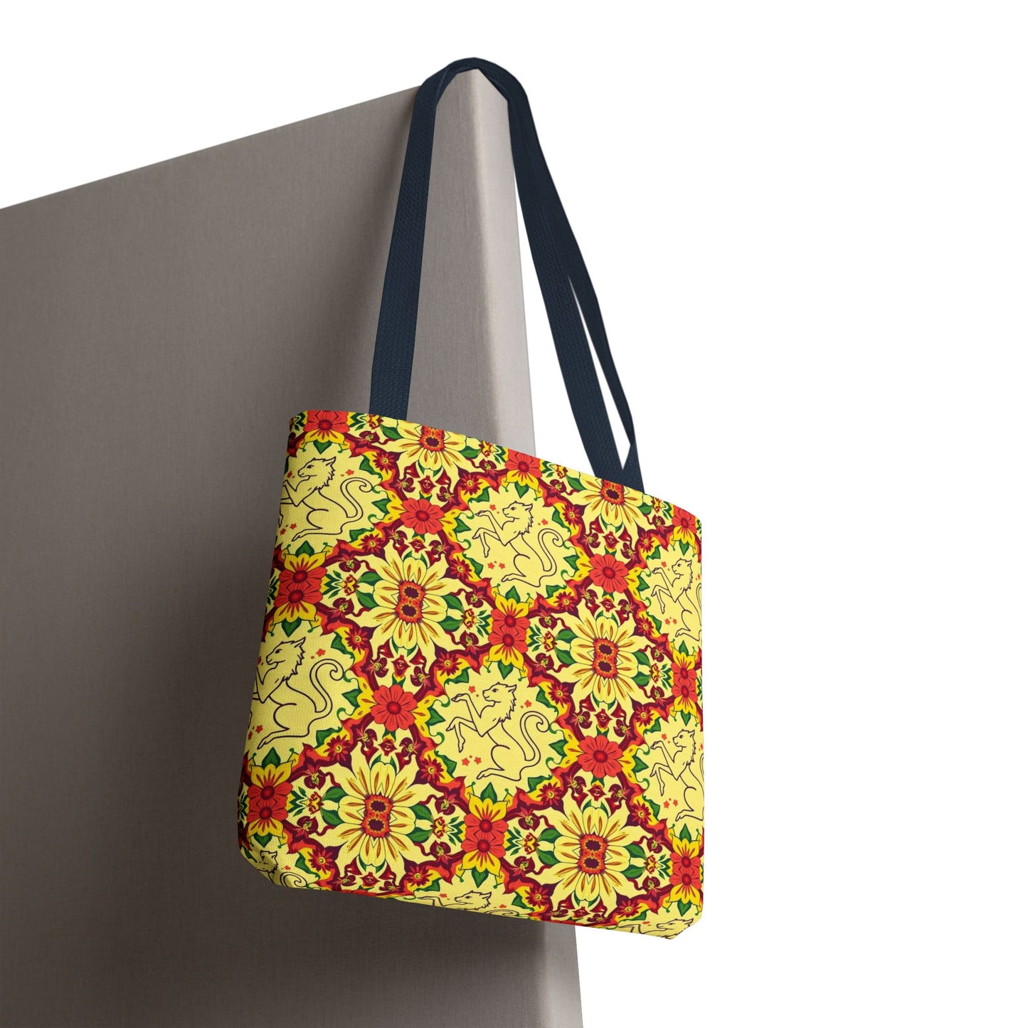 Tote Bag, (AOP), Virgo, Zodiac, Flower Pattern