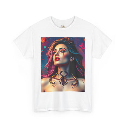 Unisex Heavy Cotton T-Shirt, Scorpio, Zodiac v1, Sexy Art