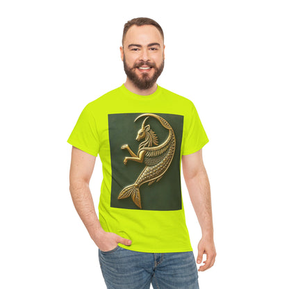 Unisex Heavy Cotton T-Shirt, Capricorn Animal. Symbol, Zodiac Design