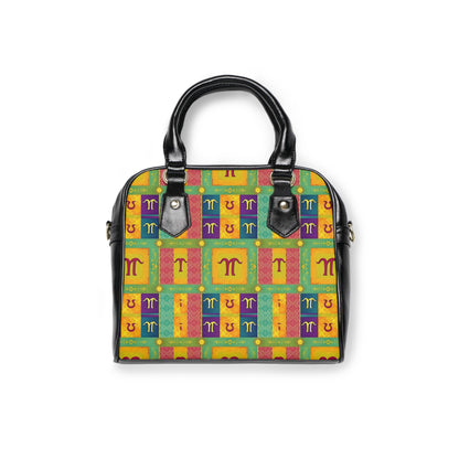 Shoulder Handbag, Aquarius, Zodiac v4, Shapes Pattern