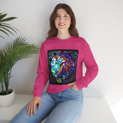 Unisex Heavy Blend™ Crewneck Sweatshirt, Glass, Aquarius Zodiac Design