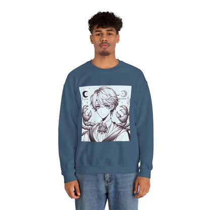 Unisex Heavy Blend™ Crewneck Sweatshirt,Two Moon, Cancer Zodiac Design
