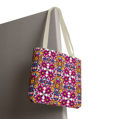 Tote Bag (AOP), Scorpio, Zodiac v1, Flower Pattern