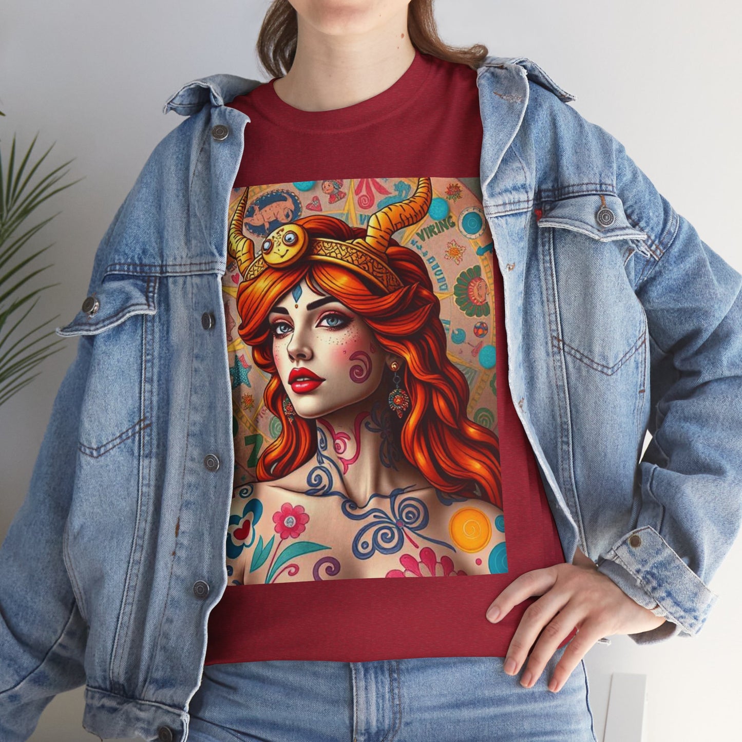 Unisex Heavy Cotton T-Shirt, Virgo, Zodiac v1, Sexy Art