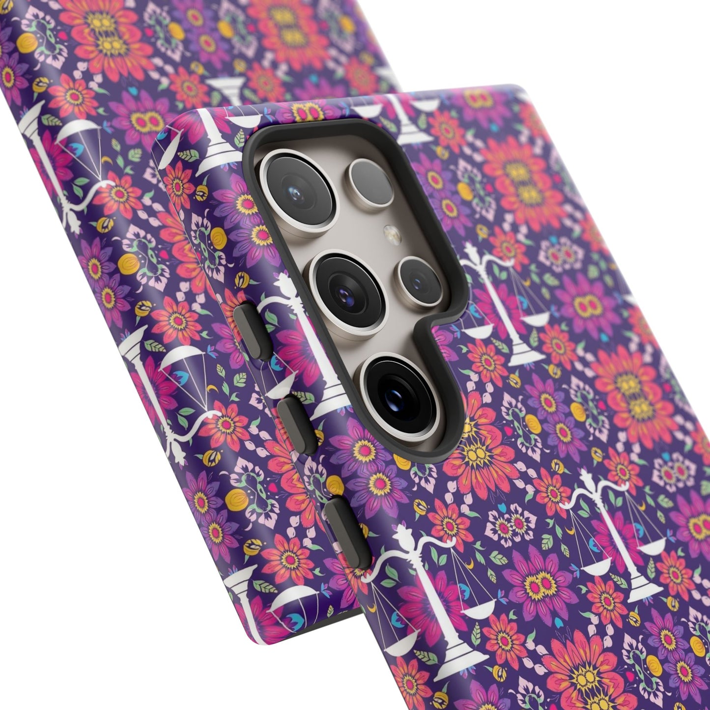 Tough Cases, Libra, Zodiac v4, Flower Pattern