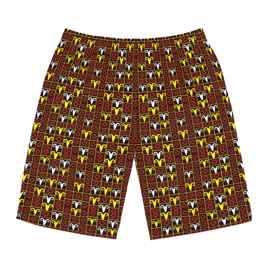 Men's Board Shorts, (AOP), Aries, Zodiac, Shape Pattern