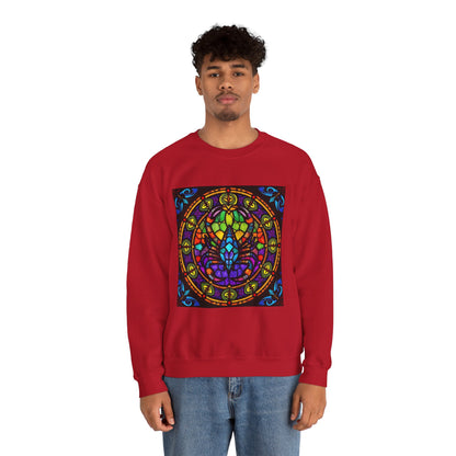 Unisex Heavy Blend™ Crewneck Sweatshirt, Glass 1, Scorpio Zodiac Design