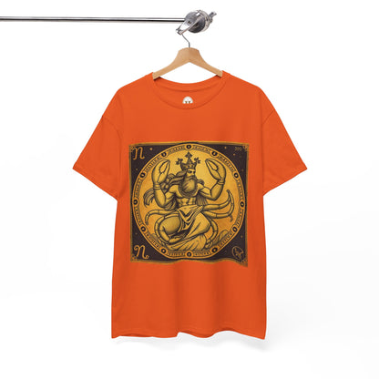 Unisex Heavy Cotton T-Shirt, Crab King v1, Cancer Zodiac Design
