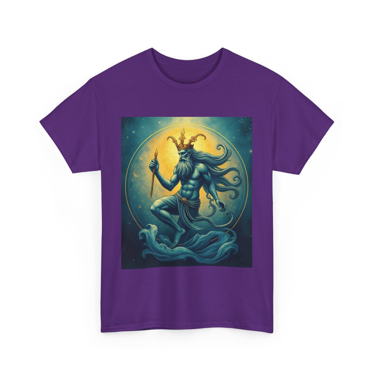 Unisex Heavy Cotton T-Shirt, Aquarius God, Zodiac Design
