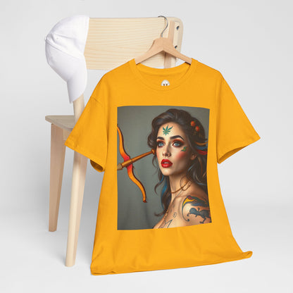 Unisex Heavy Cotton T-Shirt, Sagittarius, Zodiac v2, Sexy Art