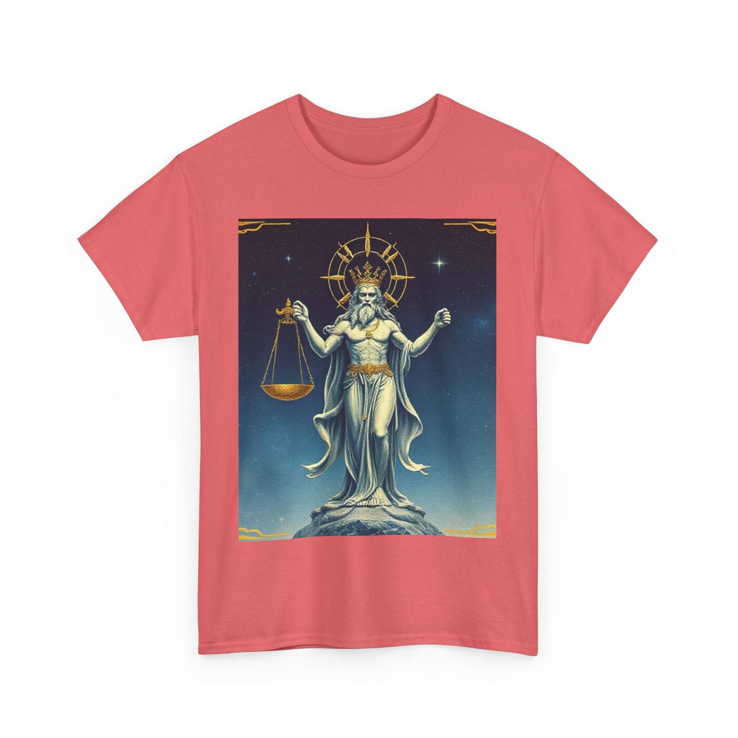 Unisex Heavy Cotton T-Shirt Space v2, Libra God, Zodiac Design