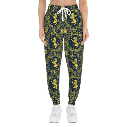 Athletic Joggers, Zodiac Design, Pattern, Leo, AOP