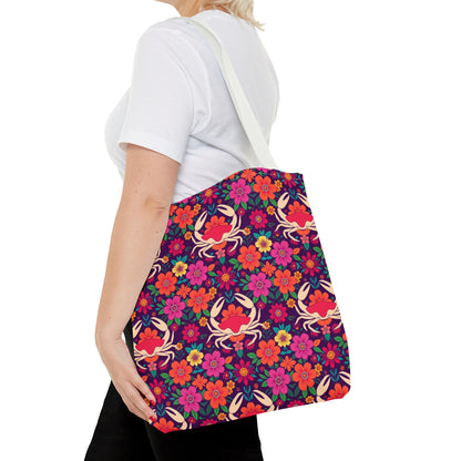 Tote Bag (AOP), Cancer, Zodiac, Flower Pattern