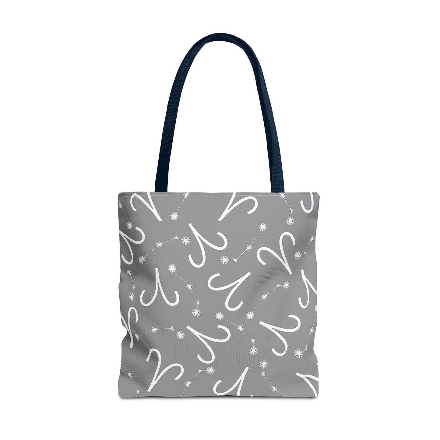 Tote Bag, Aries Zodiac Sign, AOP, (Grey, White)