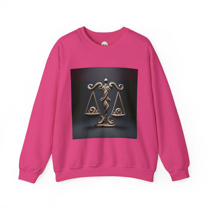 Unisex Heavy Blend™ Crewneck Sweatshirt, Brown Scale, Libra Zodiac Design