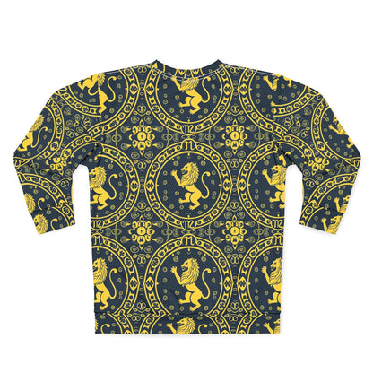 Unisex Sweatshirt, Zodiac Design, Pattern, Leo, AOP