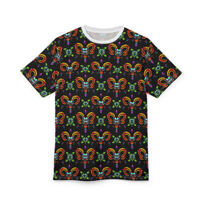 Unisex Cut & Sew T-Shirt, (AOP), Aries, Zodiac, Jewels Pattern