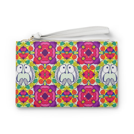 Clutch Bag, Pisces, Zodiac v3, Flower Pattern
