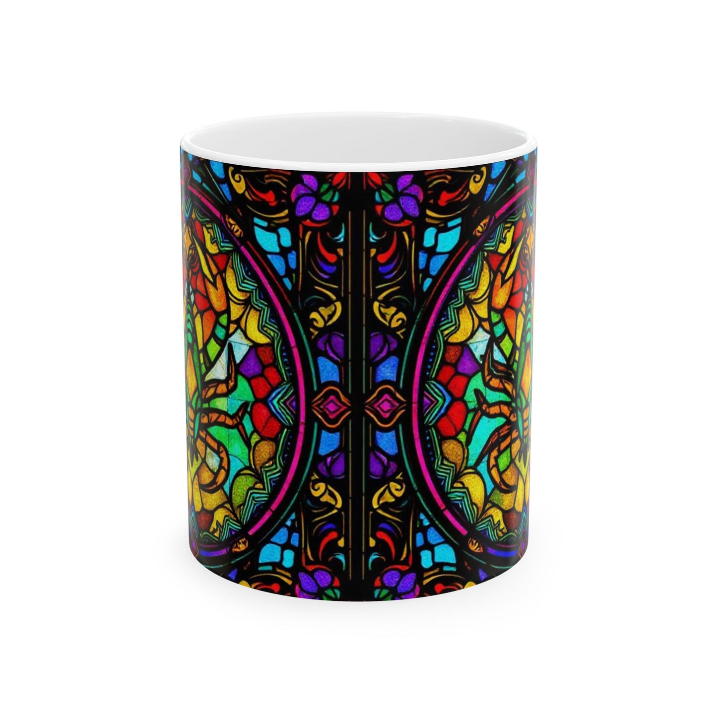 Ceramic Mug, (11oz, 15oz), Ceramic Coffee Mug, AOP, Glass Design, Scorpio Zodiac