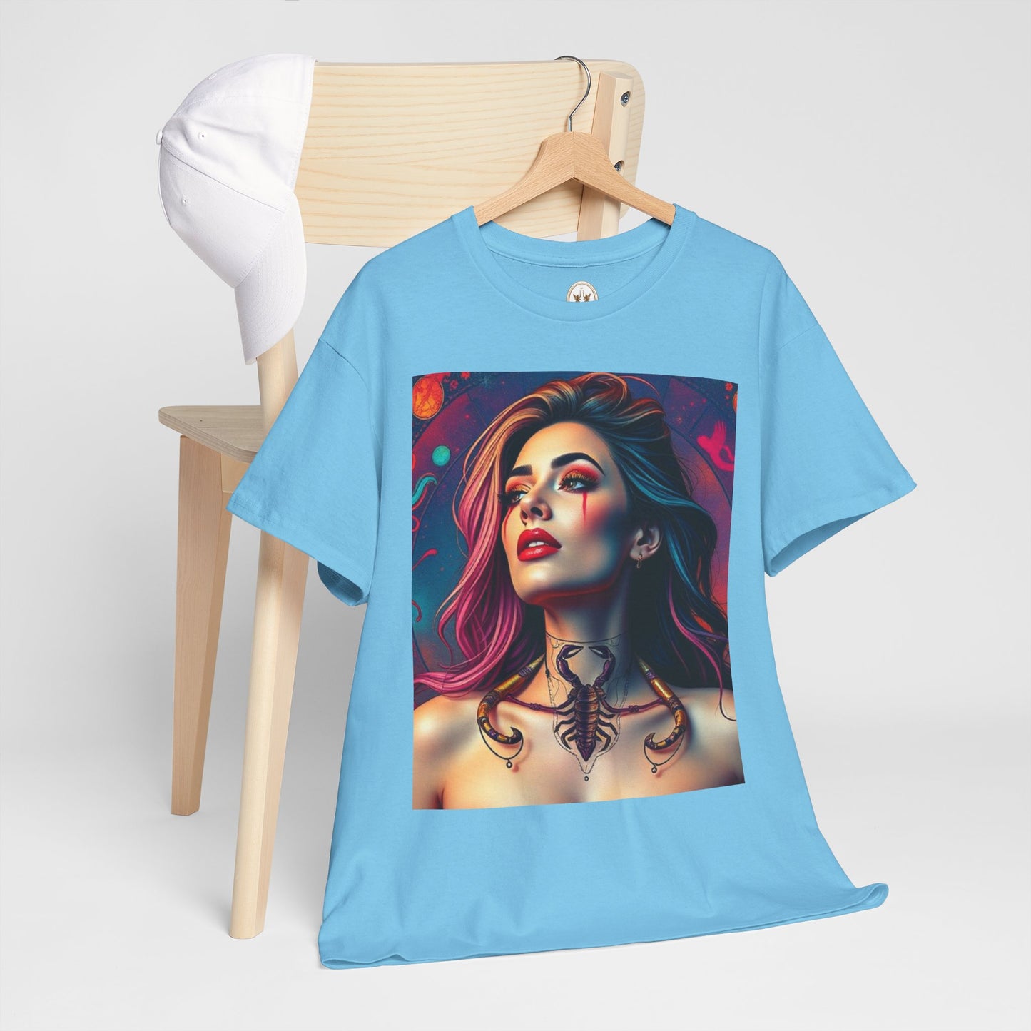 Unisex Heavy Cotton T-Shirt, Scorpio, Zodiac v1, Sexy Art