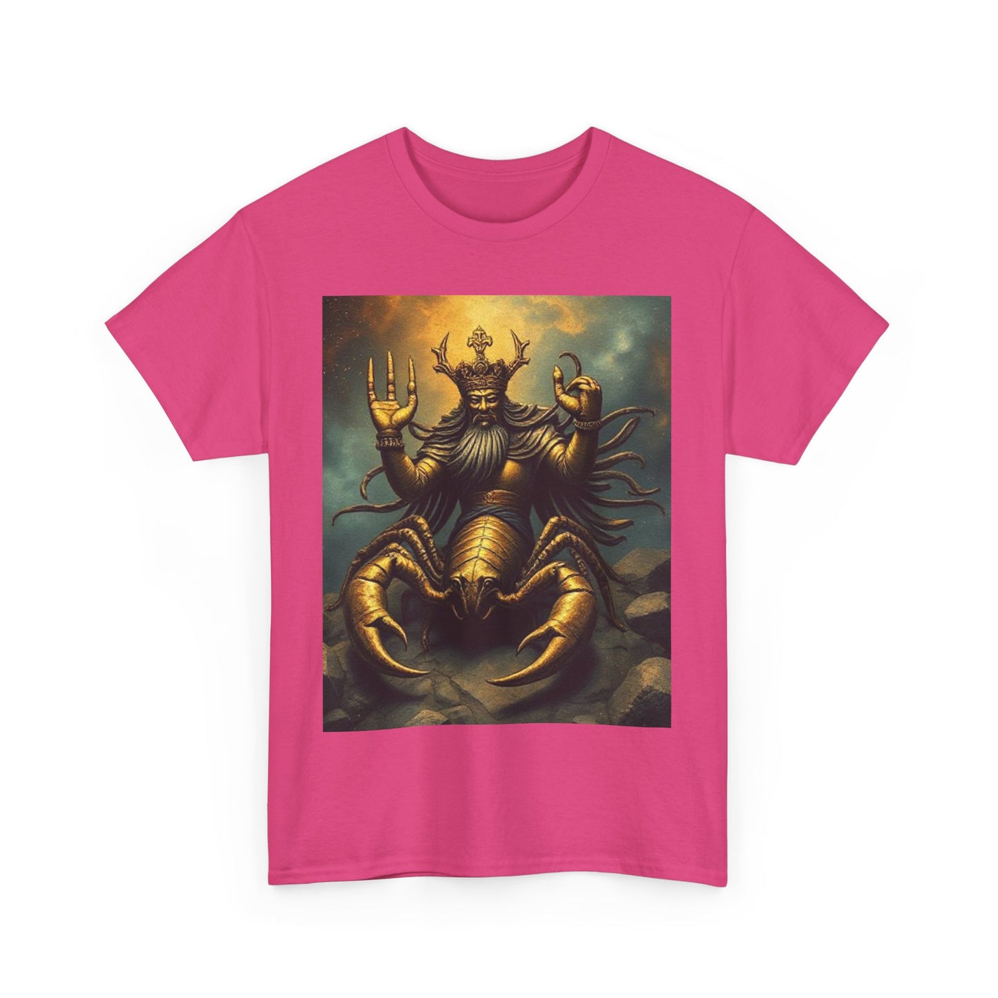 Unisex Heavy Cotton T-Shirt, Desert Scorpio King v1, Zodiac Design