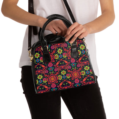 Shoulder Handbag, Cancer, Zodiac, Flower Pattern