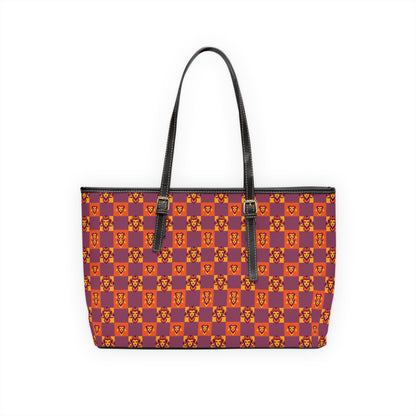 Leather Shoulder Bag, Leo, Zodiac, Shapes Pattern