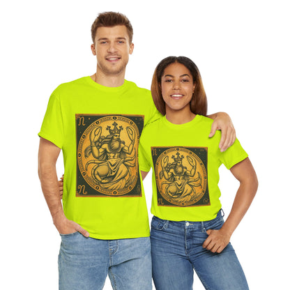 Unisex Heavy Cotton T-Shirt, Crab King, Cancer Zodiac Design