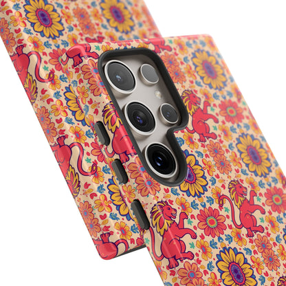 Tough Cases, Leo, Zodiac v1, Flower Pattern