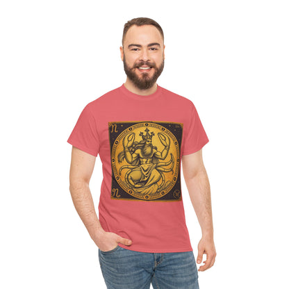 Unisex Heavy Cotton T-Shirt, Crab King, Cancer Zodiac Design