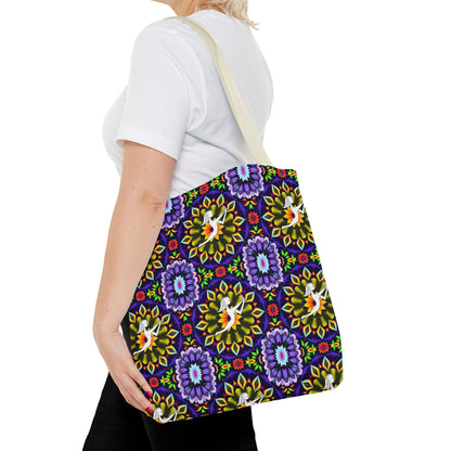 Tote Bag (AOP), Sagittarius, Zodiac v2, Flower Pattern