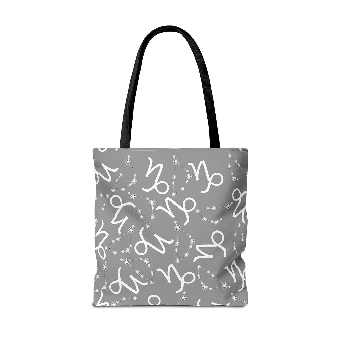 Tote Bag, Capricorn Zodiac Sign, AOP, (Grey, White)