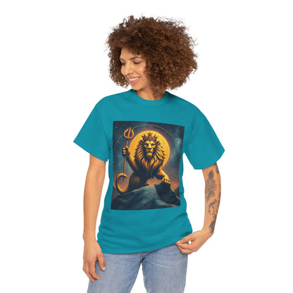 Unisex Heavy Cotton T-Shirt, King of Lion v3, Leo Zodiac Design