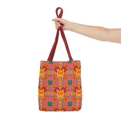 Tote Bag (AOP), Aries, Zodiac v1, Flower Pattern