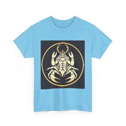 Unisex Heavy Cotton T-Shirt, Scorpio King, Print Art, Zodiac Design