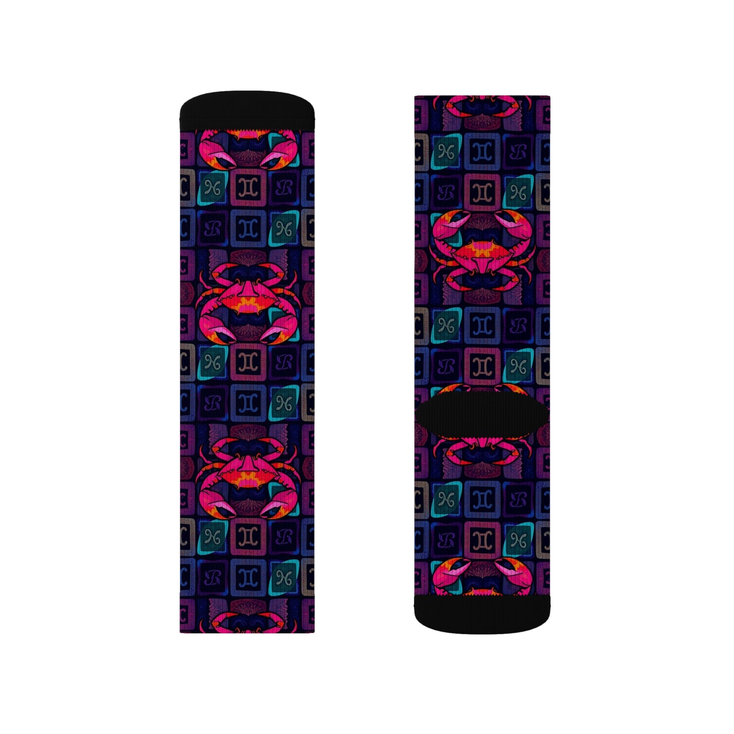 Sublimation Socks, Cancer, Zodiac v1, Shapes Pattern