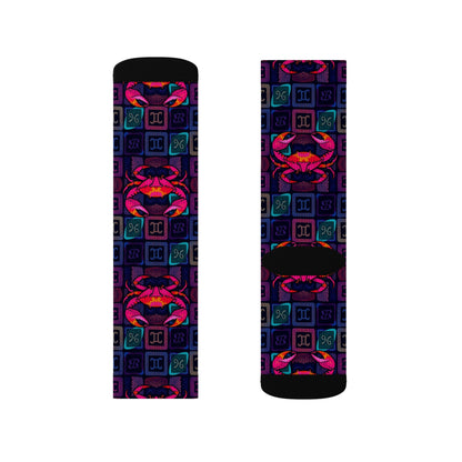 Sublimation Socks, Cancer, Zodiac v1, Shapes Pattern